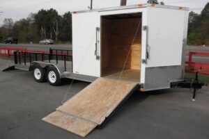 Enclosed Utility Hybrid Trailer 7’x20′ – Lawn Mower Equipment Hauler Storage - Image 19