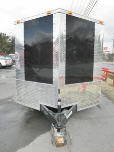 Enclosed Trailer 7′ X 16′ Custom Built – Motorcycle ATV Car Event (Black) Storage - Image 2
