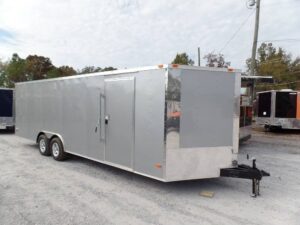 Enclosed Trailer 8.5′ X 24′ Silver Enclosed Equipment Hauler Storage