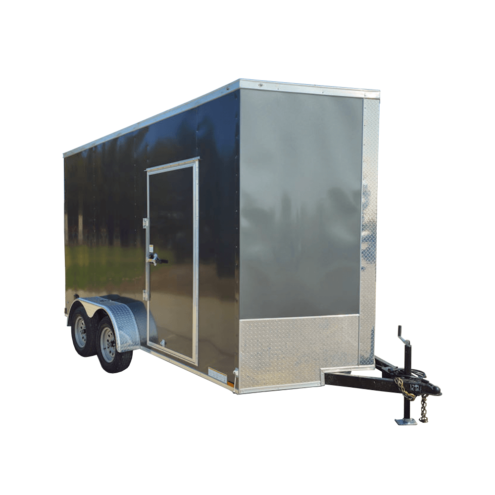 7′ x 14′ Charcoal Gray Enclosed Trailer 8ft Interior (2) 3500 lb Axles 7′ x 14′ Charcoal Gray Enclosed Trailer 8ft Interior (2) 3500 lb Axles - Image 1