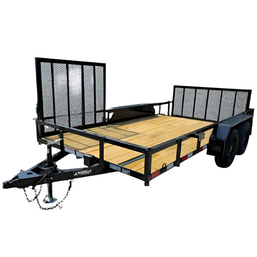 7×14 Dovetail Utility Trailer with Side Gate and Rear Gate (2) 3500lb Axles 7K GVWR 7×14 Dovetail Utility Trailer with Side Gate and Rear Gate (2) 3500lb Axles 7K GVWR - Image 1