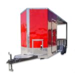 Red Enclosed Utility Hybrid Trailer 7’x20′ – Lawn Mower Equipment Hauler