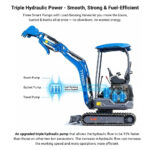 TYPHON TERROR XIX STORM Mini Excavator – 4000lbs Trench Digger with Boom Swing, Canopy, Retractable Tracks - Image 27